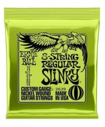 Ernie Ball Encordadura "Regular Slinky 8 Cuerdas" 2629, Guitarra Eléctrica, Nickel Wound 10-74