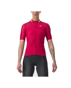 JERSEY CASTELLI PEZZI PARA MUJER – GRANDE – ROJO PERSIAN