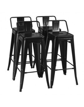 Taburete de bar Costway 61703-CYBK Negro