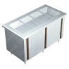 Gabinete en Isla con Baño María a Gas - 1.20 X 0.70 X 0.90   Acero Inoxidable Tipo 304