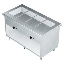 Gabinete en Isla con Baño María Eléctrico - 0.90 X 0.70 X 0.90   Acero Inoxidable Tipo 441