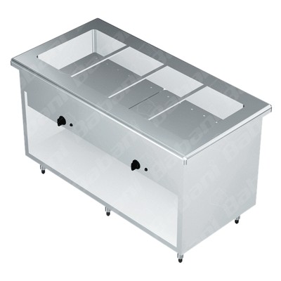 Gabinete en Isla con Baño María Eléctrico - 1.50 X 0.70 X 0.90 Acero Inoxidable Tipo 304