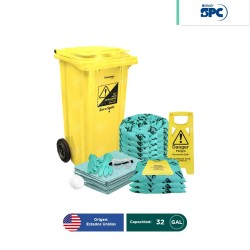 Kit antiderrames móvil para líquidos agresivos o hazmat SPC 32 Gal | absorción 28 Gal