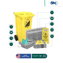 Kit antiderrames móvil universal no quimicos SPC 32 Gal | absorción 32 Gal