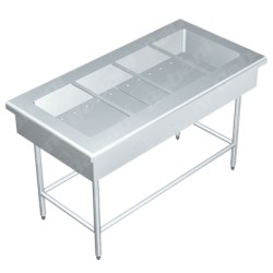 Mesa con Tina Fría a Hielo - 1.50 X 0.70 X 0.90   Acero Inoxidable Tipo 304
