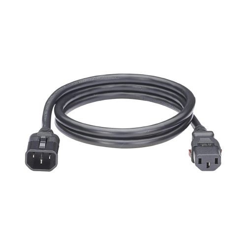 CABLE DE ALIMENTACIÓN ELÉCTRICA CON BLOQUEO DE SEGURIDAD, DE IEC C14 A IEC C13, 1.2 METROS DE LARGO, COLOR NEGRO, PAQUETE DE 10 