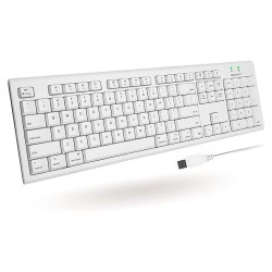 MACALLY TECLADO USB DE TAMAÑO COMPLETO CON CABLE PARA MAC MINI/PRO, COMPUTADORA DE COMPUTADORA IMAC, MACBOOK PRO/AIR CON 16 TECL