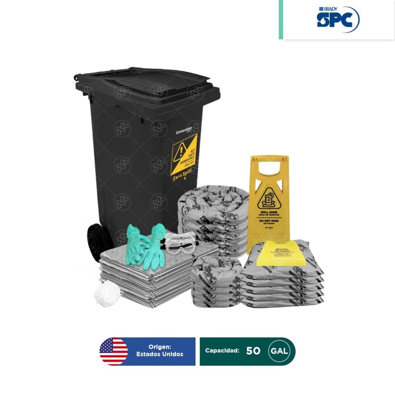 Kit antiderrames móvil universal SPC 50 Gal | absorción 42 Gal V2