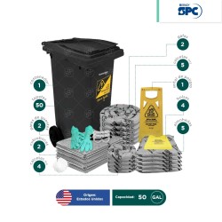 Kit antiderrames móvil universal SPC 50 Gal | absorción 42 Gal V2