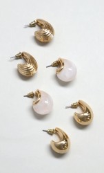 Set Aretes Gota Dorados