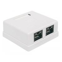 CAJA PARA PARED ROSETA INTELLINET RJ45 CAT5E 2 PTOS C/BLO...