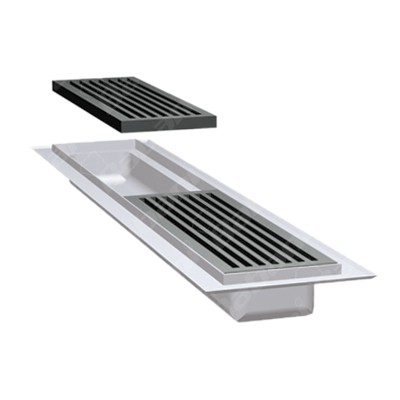 Charola de Piso - 1.20 X 0.20 X 0.10 Acero Inoxidable Tipo 304