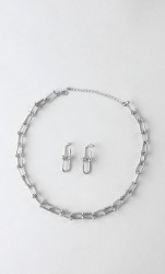 Set Collar Y Aretes Eslabones