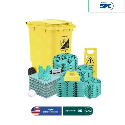 Kit antiderrames móvil para líquidos agresivos o hazmat SPC 95 Gal | absorción 70 Gal
