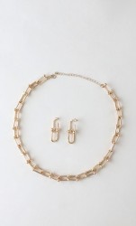 Set Collar Y Aretes Eslabones