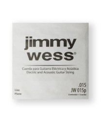 Jimmy Wess Cuerda JW-015P(12) para Guitarra Acústica y Eléctrica, 2A, Calibre 0.015, Acero (12 pzas)
