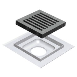 Resumidero con Charola - 0.20 X 0.20 X 0.06   Acero Inoxidable Tipo 304