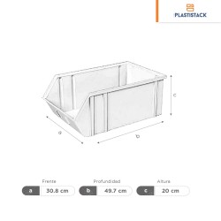 Gaveta de plástico No 09 | 49.7 x 30.8 x 20 cm | 19.75? x 12.33? x 8?