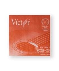 Víctor Cuerda 23(10) para Guitarra Clásica, 3A, Nylon Negro con Borla