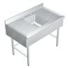 Fregadero Sencillo para Cristalería - 1.20 X 0.65 X 0.75 Acero Inoxidable Tipo 304