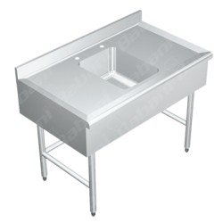 Fregadero Sencillo para Cristalería - 1.50 X 0.65 X 0.75   Acero Inoxidable Tipo 441