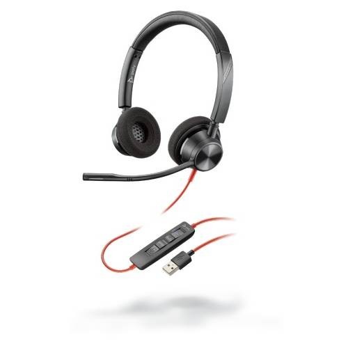 AURICULARES POLY BLACKWIRE 3320, ALÁMBRICO, USB A, NEGRO, 213934-01