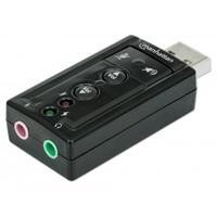 CONVERTIDOR MANHATTAN TARJETA SONIDO 7.1 USB A 3.5MM