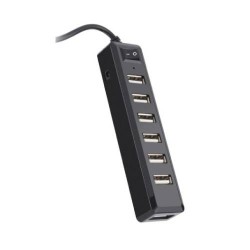 HUB USB USB 2.0 DE 7 PUERTOS, NEGRO, USB-537