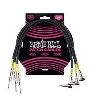 Ernie Ball Cables Patch 6076 Negro 0.46 Mts. Angulado/Angulado 3 Piezas