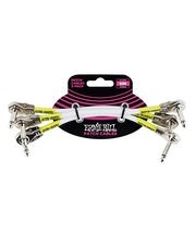 Ernie Ball Cables Flat Patch 6052 Blanco 0.15 Mts. Angulado/Angulado 3 Piezas