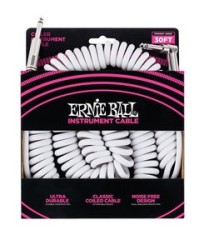 Ernie Ball Cable Coiled 6045 Blanco 9.14 Mts. Recto/Angulado
