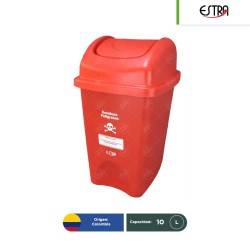 Bote de basura tapa vaivén Estra RPBI 10 L
