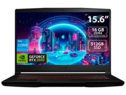 Laptop Gamer MSI Thin GF63: Procesador Intel Core i5 12450H (hasta 4.4 GHz), Memoria de 16GB DDR4, SSD de 512GB, Pantalla de 15.