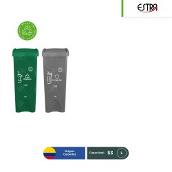 Combo ecológico Estra MR botes tapa vaivén 53 L