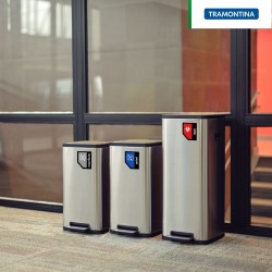 Combo ecológico acero inoxidable con pedal Octos Tramontina 20 L