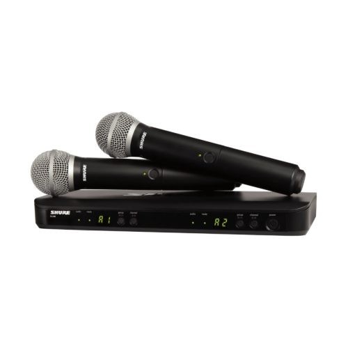 KIT MICRÓFONO SHURE BLX288/PG58, INALÁMBRICO, XLR, NEGRO, HASTA 14 HORAS DE AUTONOMÍA, BLX288/PG58
