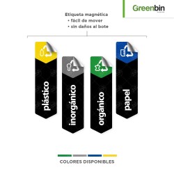 Basurero de acero inoxidable tapa campana Greenbin 45-75 L