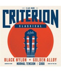 La Bella Encordadura Para Guitarra Clásica Nylon Negro C800 Criterion