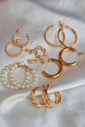 Aretes set 6 pares aleacion ZZZZ