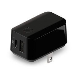 Cargador de Pared Retráctil para Celular Scosche HPDCA32 SP / Negro / Tipo C / USB