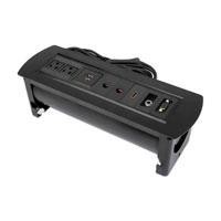 CAJA DE CONEXIóN PARA MESA, DOS TOMAS DE CORRIENTE, DOS P...