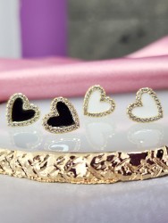 Aretes corazon zirconia C114