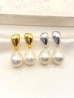 Arete Gota Perla Acero