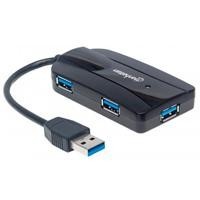 HUB USB V3.0 3 PTOS SIN FUENTE LECTOR TARJETAS MANHATTAN