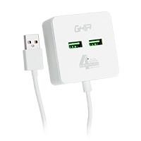 HUB USB 2.0 GHIA DE 4 PUERTOS / TRANSFERENCIA DE DATOS/CA...