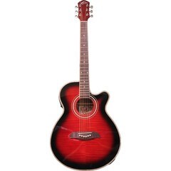 GUITARRA OSCAR SCHMIDT ELECTRO ACUSTICA OG10CEF ROJO TRANSPARENTE