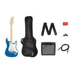 Paquete De Guitarra Electrica Fender Stratocaster Azul