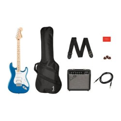 Paquete De Guitarra Electrica Fender Stratocaster Azul