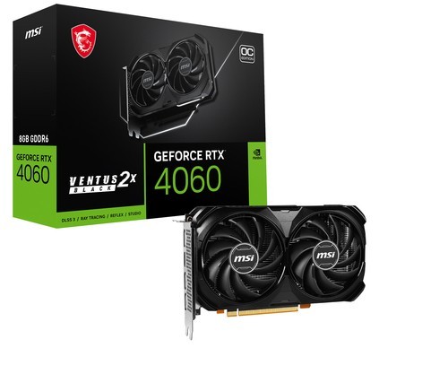 Tarjeta de video MSI Geforce RTX 4060 Ventus 2X BLACK 8GB GDDR6 DP HDMI PCI-E 4.0