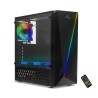 Gabinete gamer yeyian YCH-LAR7-01BK crescent ATX 3 ventiladores ARGB cristal templado